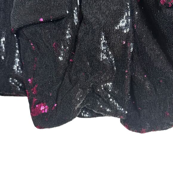 Badgley Mischka Black Pink Reverse Sequined Party Cocktail Blazer Jacket 4 - Picture 11 of 16